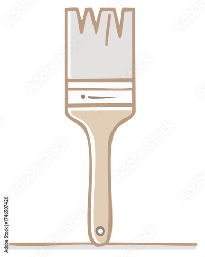 Paint Brush Vector Illustration Painting Equipment Stroke of Color Tool