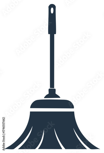 House Cleaning Broom Minimalist Vector Graphic Icon