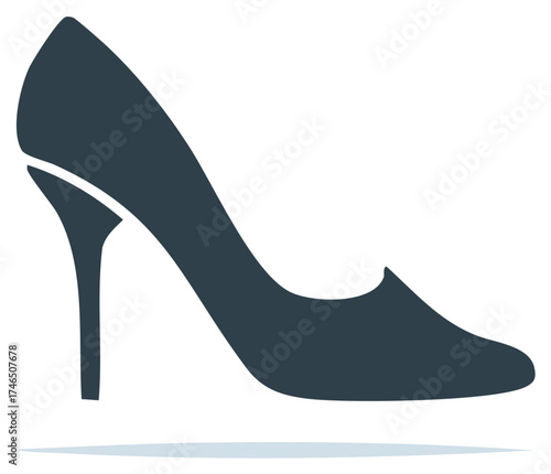 Fashionable High Heel Shoe Silhouette, Trendy Women's Footwear Illustration