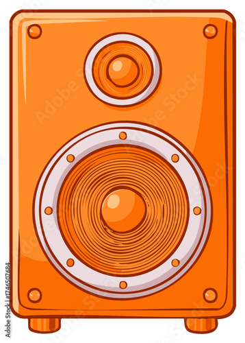 Orange Cartoon Speaker Illustration