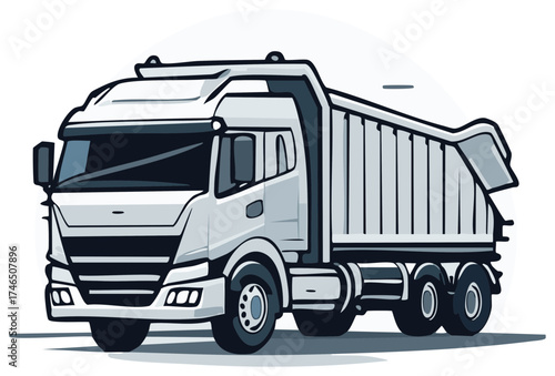 Modern Heavy Dump Truck Vector Illustration for Construction and Hauling Needs