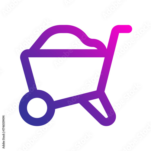 wheelbarrow gradient icon