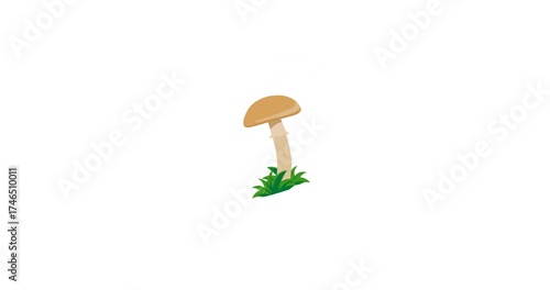 Animated mushroom icon for food Ideal for culinary designs nutrition themes health branding mushroom promotions and dietary graphics.