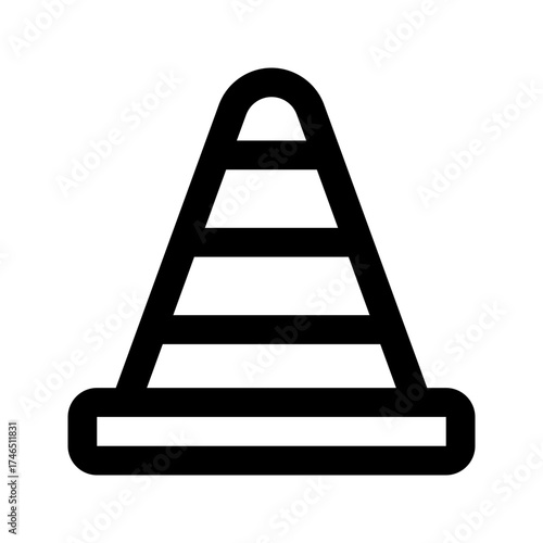 traffic cone line icon