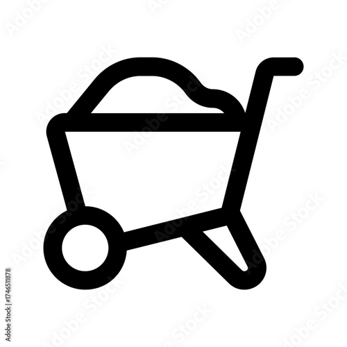 wheelbarrow line icon