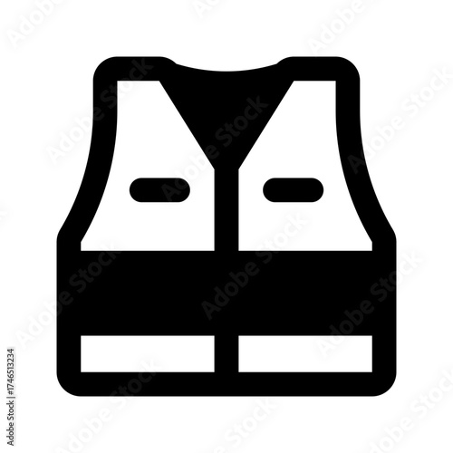 high visibility vest line icon