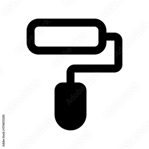 paint roller line icon