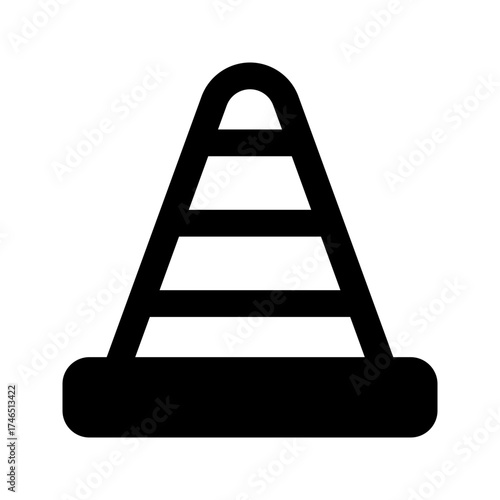 traffic cone line icon