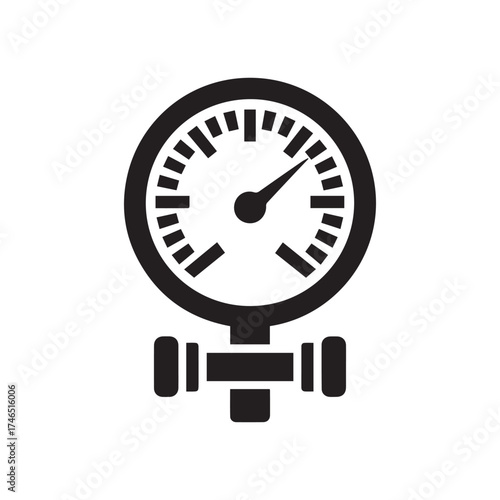Industrial Pressure Gauge or Manometer Filled Black Icon