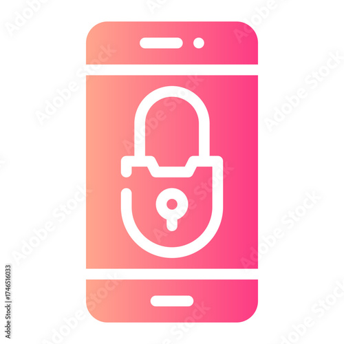 mobile security gradient icon