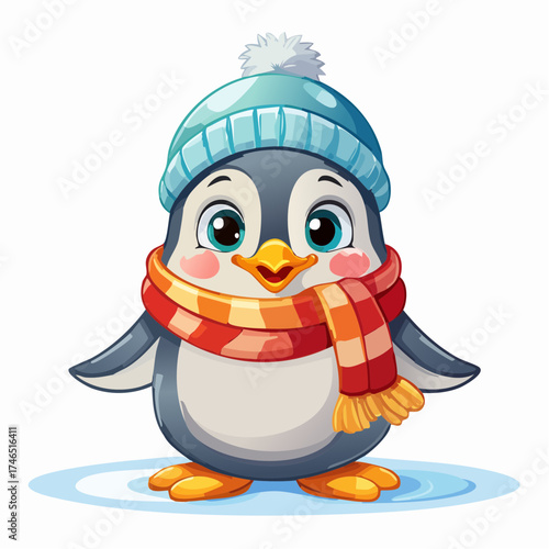 Fröhlicher Pinguin mit Schal