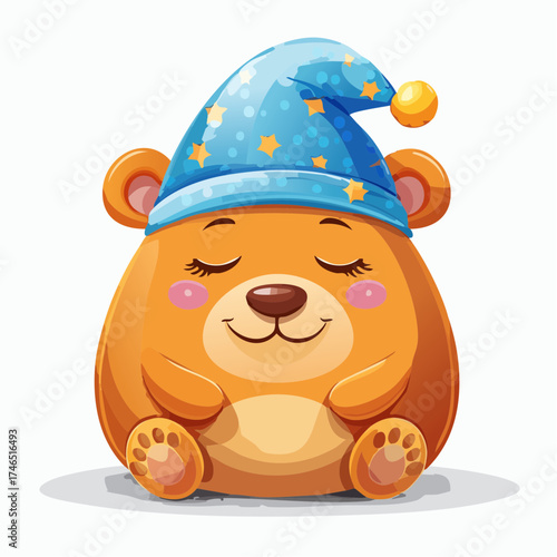 Schlafender Bär mit Mütze