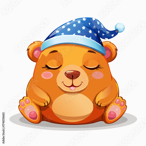 Schlafender Bär mit Mütze
