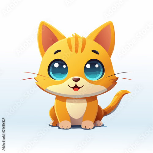 Neugierige Katze mit großem Kopf