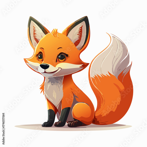 Lustiger Fuchs im Cartoon-Stil