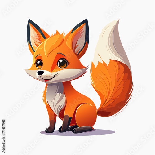 Lustiger Fuchs im Cartoon-Stil
