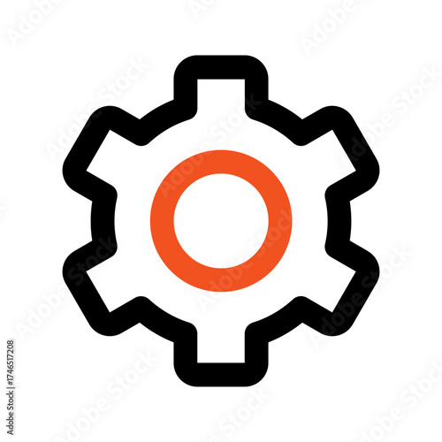 gear outline color icon