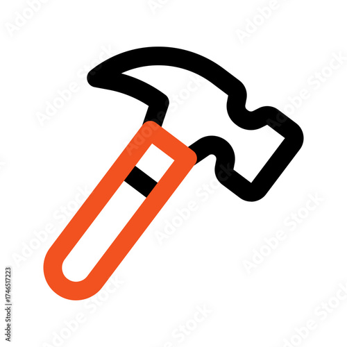 hammer outline color icon