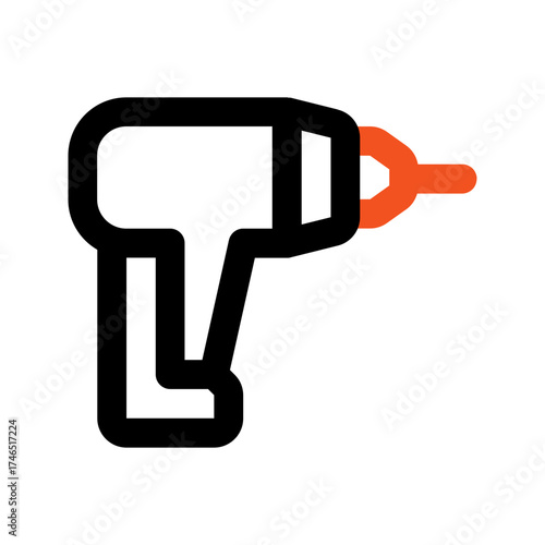 hand drill outline color icon