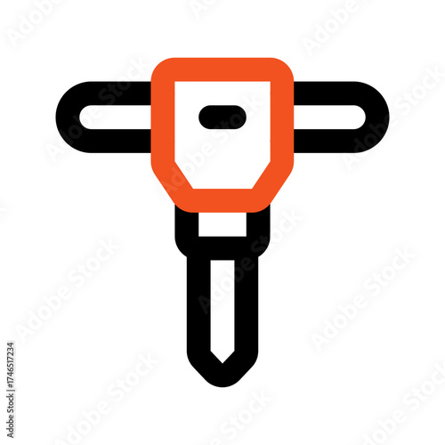 jackhammer outline color icon