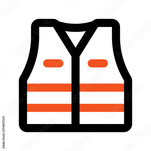 high visibility vest outline color icon