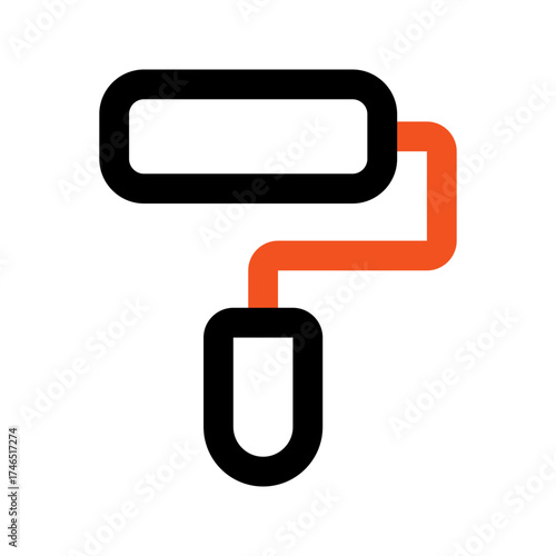 paint roller outline color icon