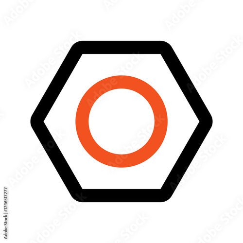nut outline color icon