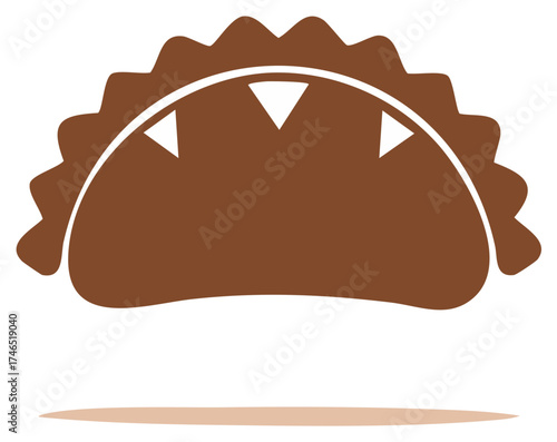 Minimalist taco vector illustration logo design Mexican food icon