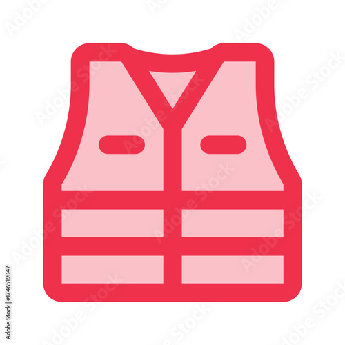 high visibility vest outline fill icon
