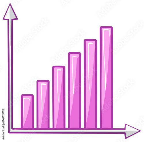 Cartoon graph showing financial growth and business success
