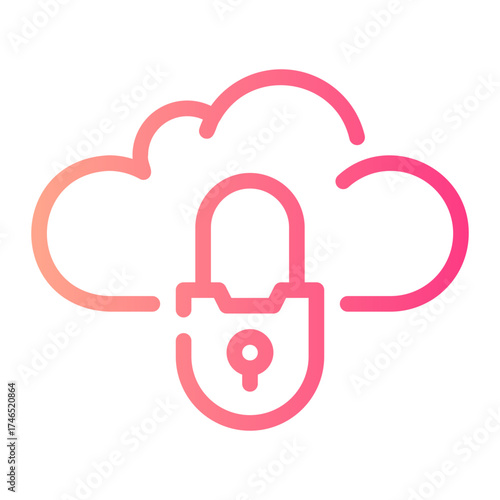 cloud secure gradient icon