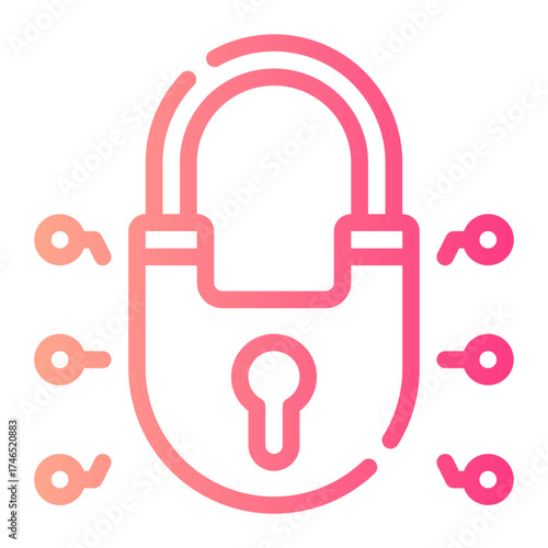 cyber security gradient icon