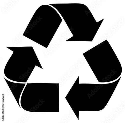 Symbolic Cycle Representation Three Arrow Recycling Sign for Environmental Concepts