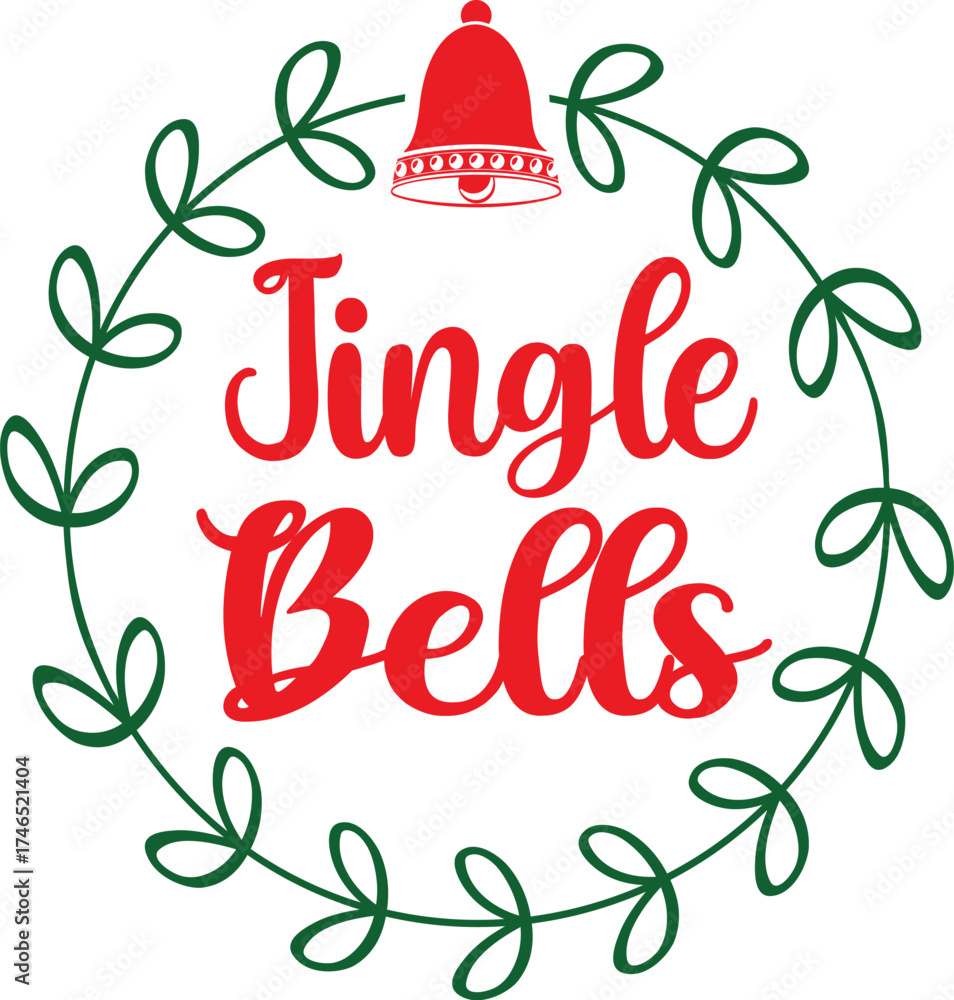 Obraz premium Jingle Bells Christmas Funny T-Shirt Design | Holiday Quote SVG for Santa Squad & Family Matching Pajama Outfit