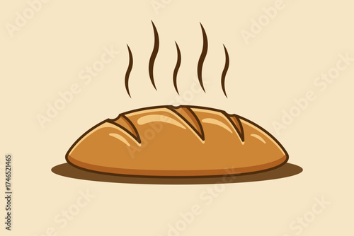 Hot bread logo design vector flat isolated illustration