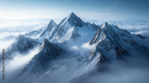 Wallpaper Mural Epic Alpine Peaks Above a Sea of Clouds in Soft Morning Light Torontodigital.ca