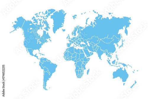 Minimalist World Map Line Art Illustration