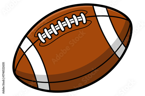 American Football Illustration for Sports Themed Designs and Touchdown Celebrations Isolated on White Background Ready for Game Day