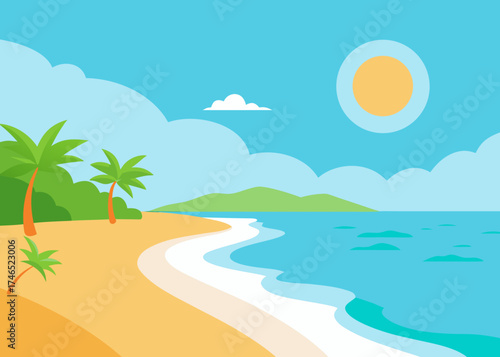 tropical summer beach turquoise water sun