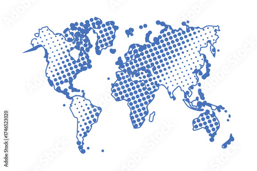 Minimalist World Map Line Art Illustration