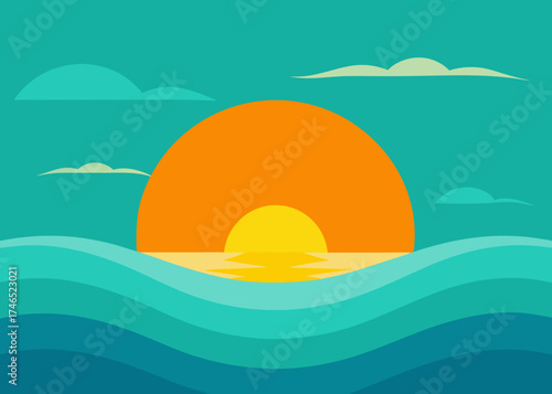 tropical sunrise calm turquoise ocean waves