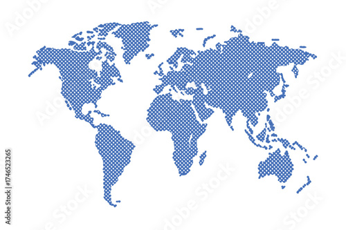 Minimalist World Map Line Art Illustration