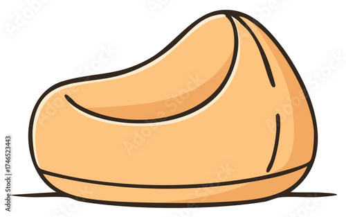 Comfortable Beige Bean Bag Illustration Relaxing Home Furnishing Element