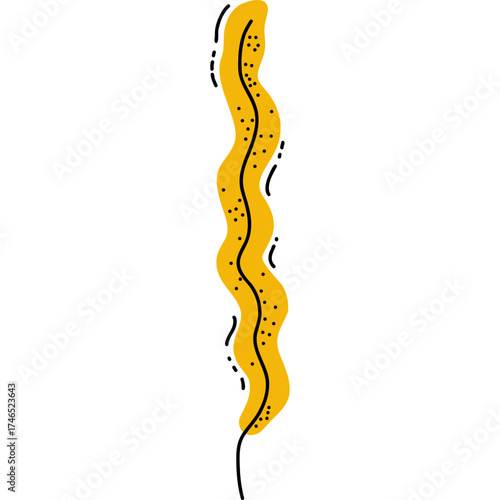 An Abstract Wavy Yellow Lin...