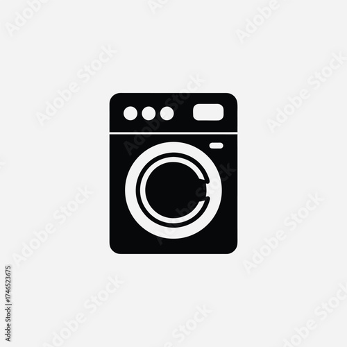 washing machine icon silhoutte vector template