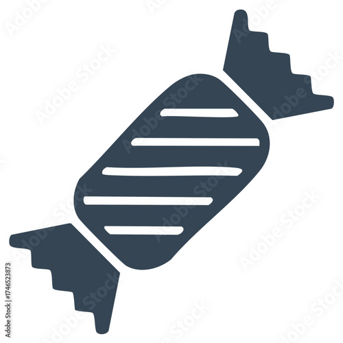 Dark Wrapped Candy Icon Graphic Representing Sweetness and Confections