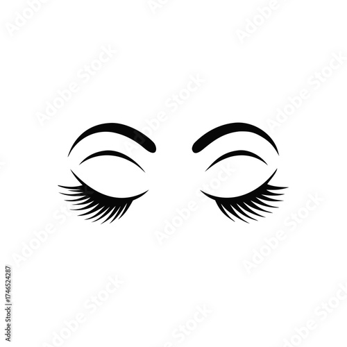 Elegant beauty logo closed eyelid vector illustration scalable minimalist design