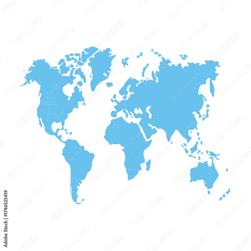 Fototapeta premium Minimalist World Map Line Art Illustration