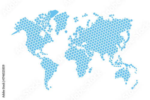 Minimalist World Map Line Art Illustration
