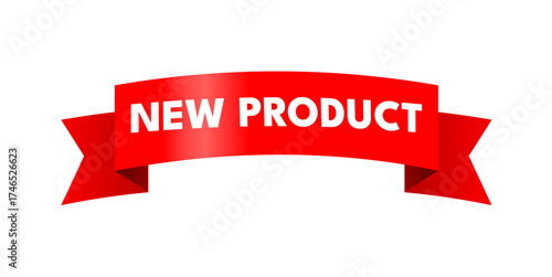 new product red ribbon banner  - vector illustration